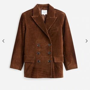 Alexa Chung for Madewell Double-Breasted Blazer in Suede NWT